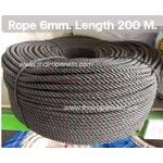 เชือกไนล่อน สีเขียวขี้ม้า 6 mm. ความยาว 200 เมตร เชือกทำราวตากผ้า เชือกมัดสิ่งของ เชือกช่วยชีวิต