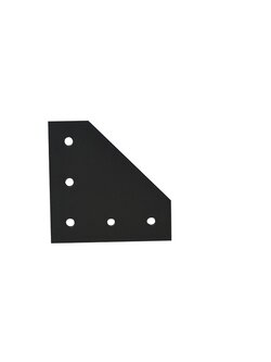 Corner Plate Bracket L-shaped 5-hole Black 2020L