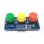 โมดูลสวิตช์ 3 ปุ่ม สีเขียว,เหลือง,แดง แบบกดติดปล่อยดับ 3.3 - 5V Button switch module สต็อกไทยส่งไว