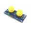 โมดูลสวิสต์ 2 ปุ่มสีเหลือง แบบกดติดปล่อยดับ 3.3 - 5V Button switch module สต็อกไทยส่งไว