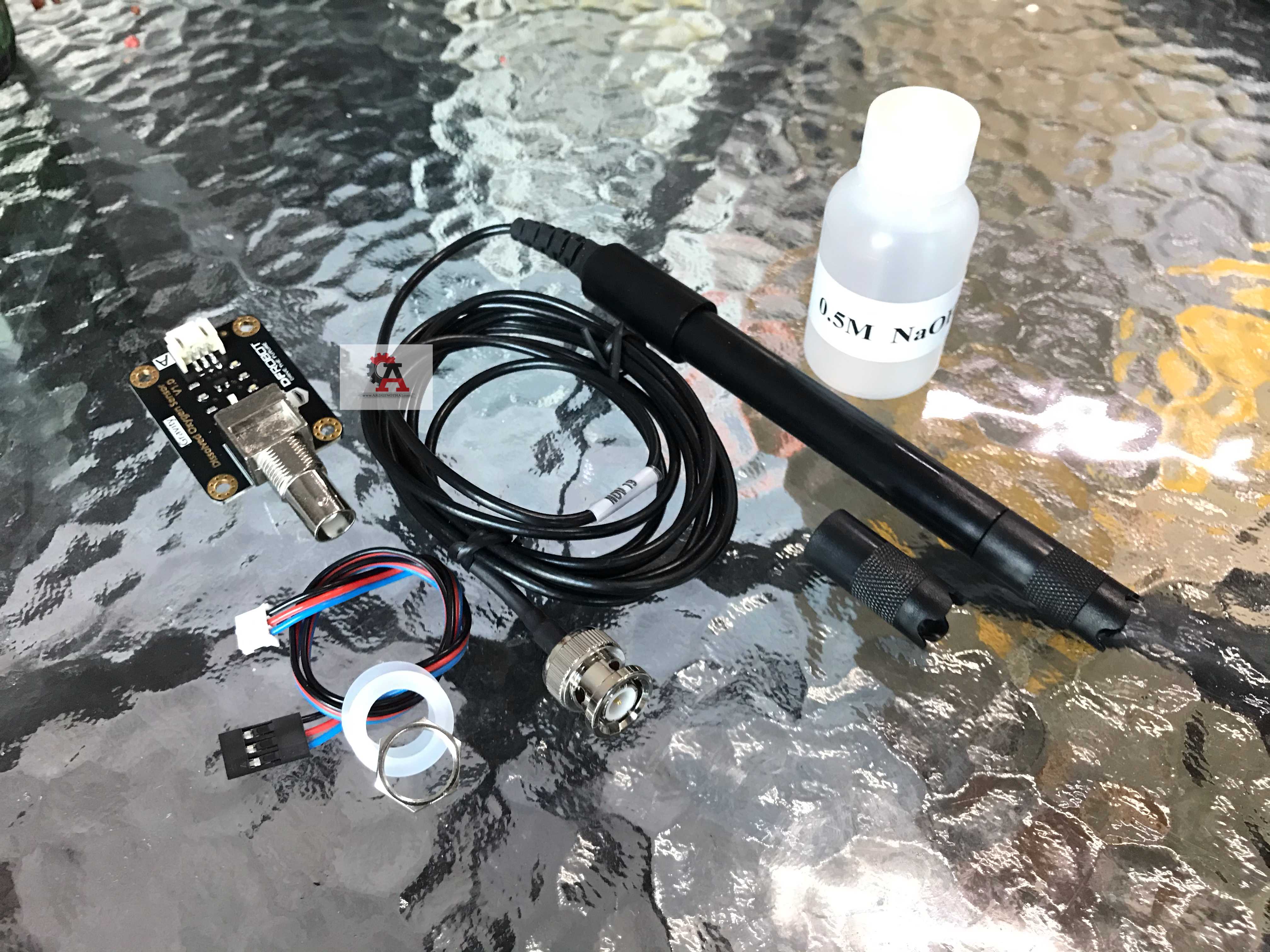 Analog Dissolved Oxygen Sensor เซ็นเซอร์วัดออกซิเจนในน้ำพร้อมน้ำยา NaOH สต็อกไทยส่งไว