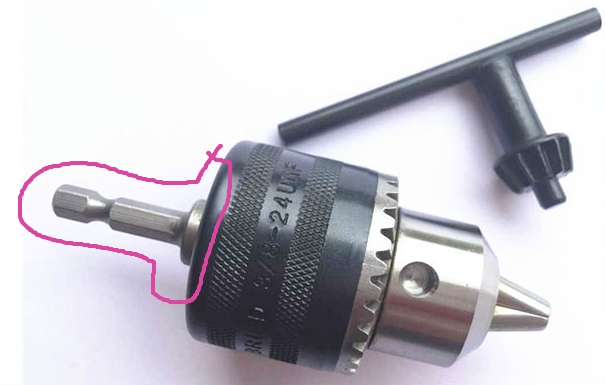 AD40 แกนหกเหลี่ยมสำหรับใส่หัวจับสว่าน 3 หุล พร้อมน้อต M5