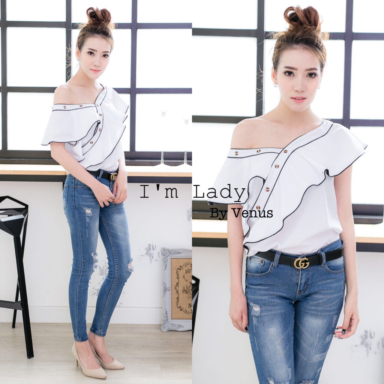 มาเพิ่มรอบที่ 5 แล้วนะคะ ขายกันให้เบื่อไปเลย มาเท่าไรก็หมด!!! I'm Lady By Venus เสื้อระบายดีไซต์ แบรนด์ Self-portrait กำลังฮิตกันในตอนนี้งานเก๋มากพู