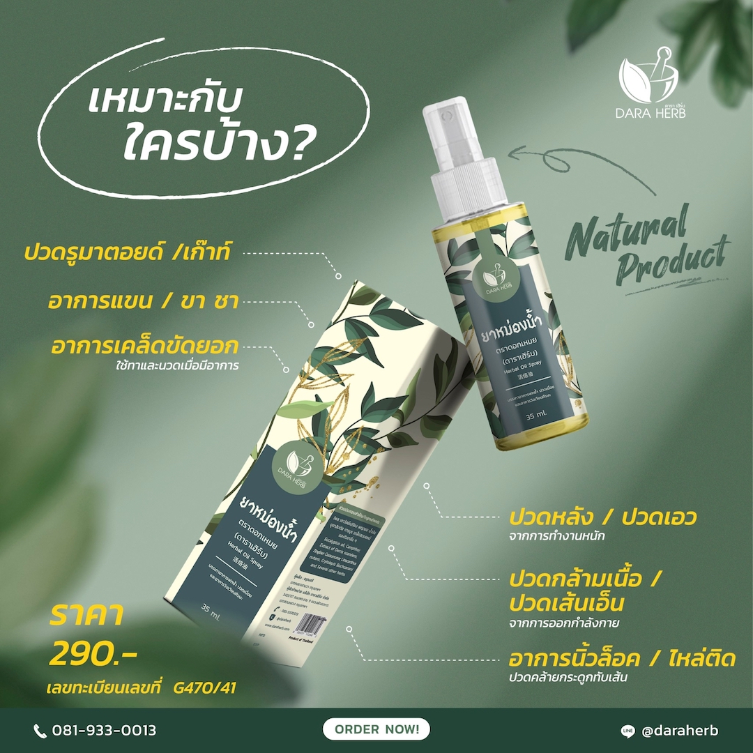ยาหม่องน้ำสเปร์ ตราดอกเหมย(ดาราเฮิร์บ) สเปร์ยาหม่อง ยาหม่องน้ำ ยาหม่องคลายเส้น สเปร์นวด