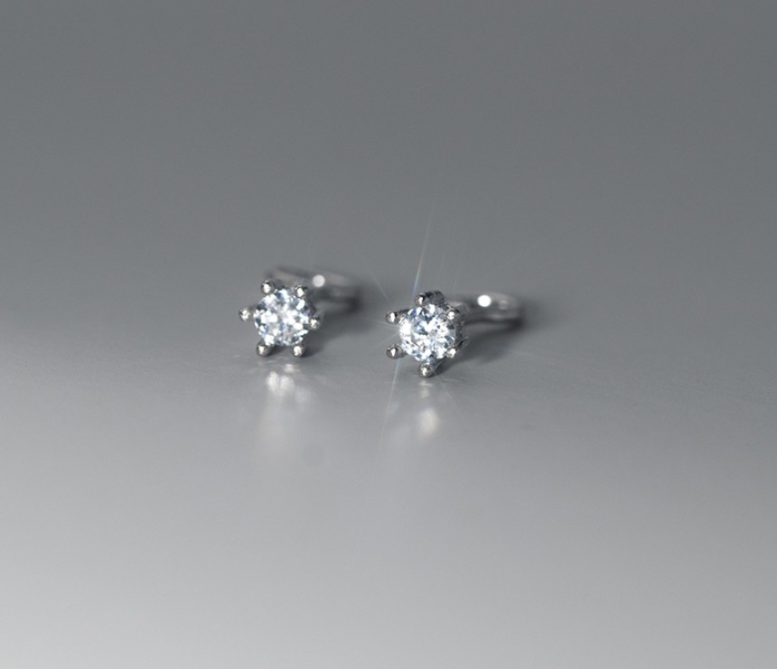 ไร้แป้น ไม่หลุด ไม่หาย ใส่นอนได้ไม่เจ็บ Dots ไร้แป้น (Backless Dots ราคา/ข้าง) CZ ขาว/ดำ_ES806