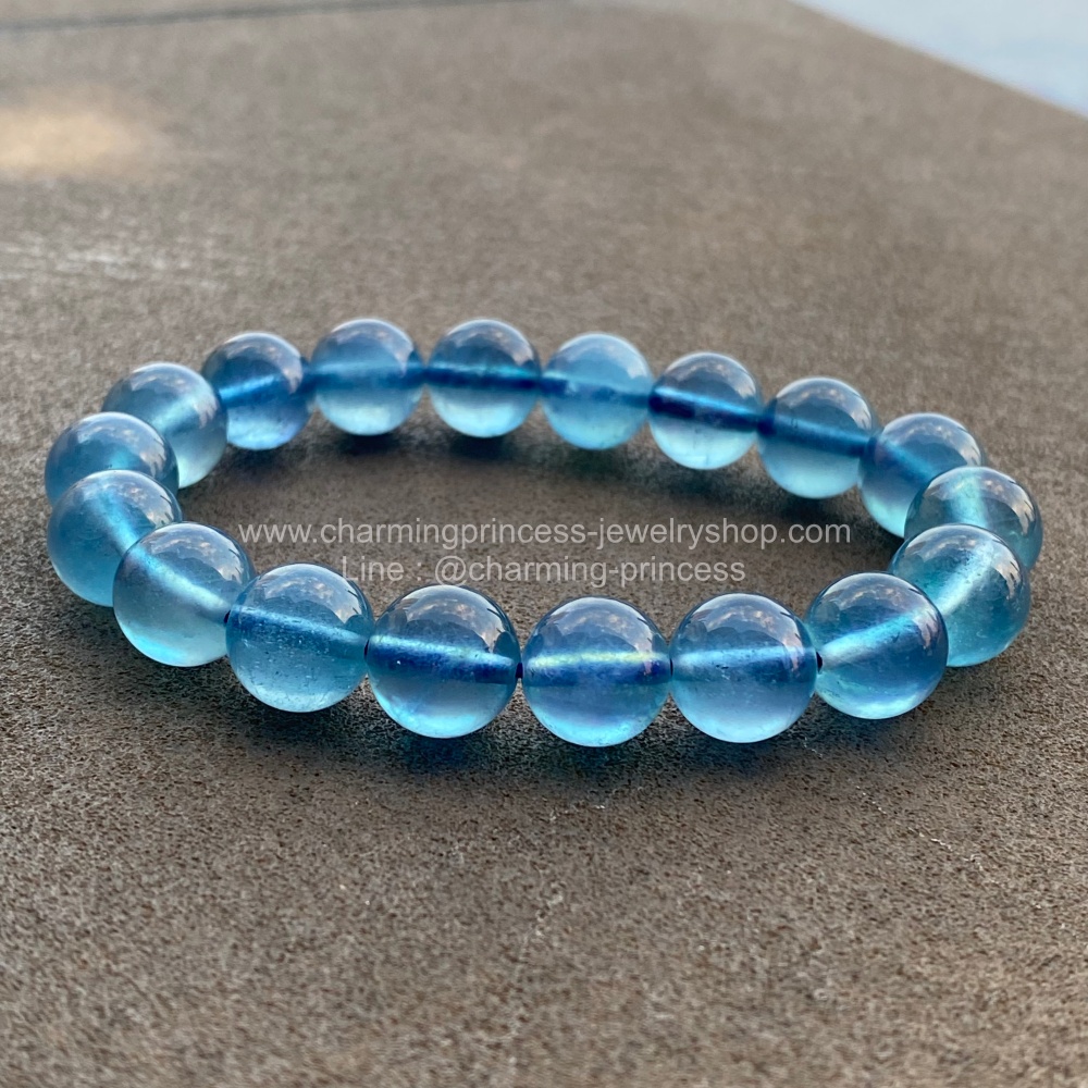 Aquamarine อความารีน 11 มม AAA+ หินประจําเดือนเกิดของคนราศีมีน เป็นของขวัญของความห่วงใย