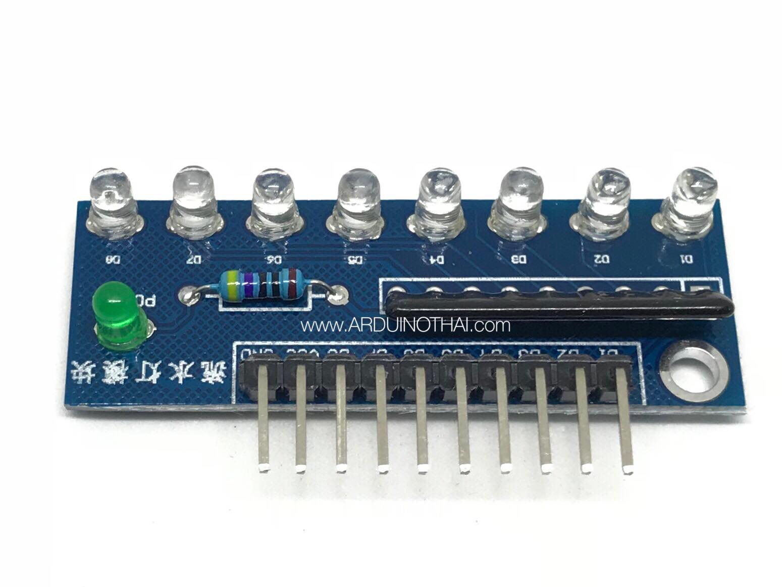 1x8 LED 3mm Module (สีใสเป็นน้ำเงิน) สต็อกไทยส่งไว