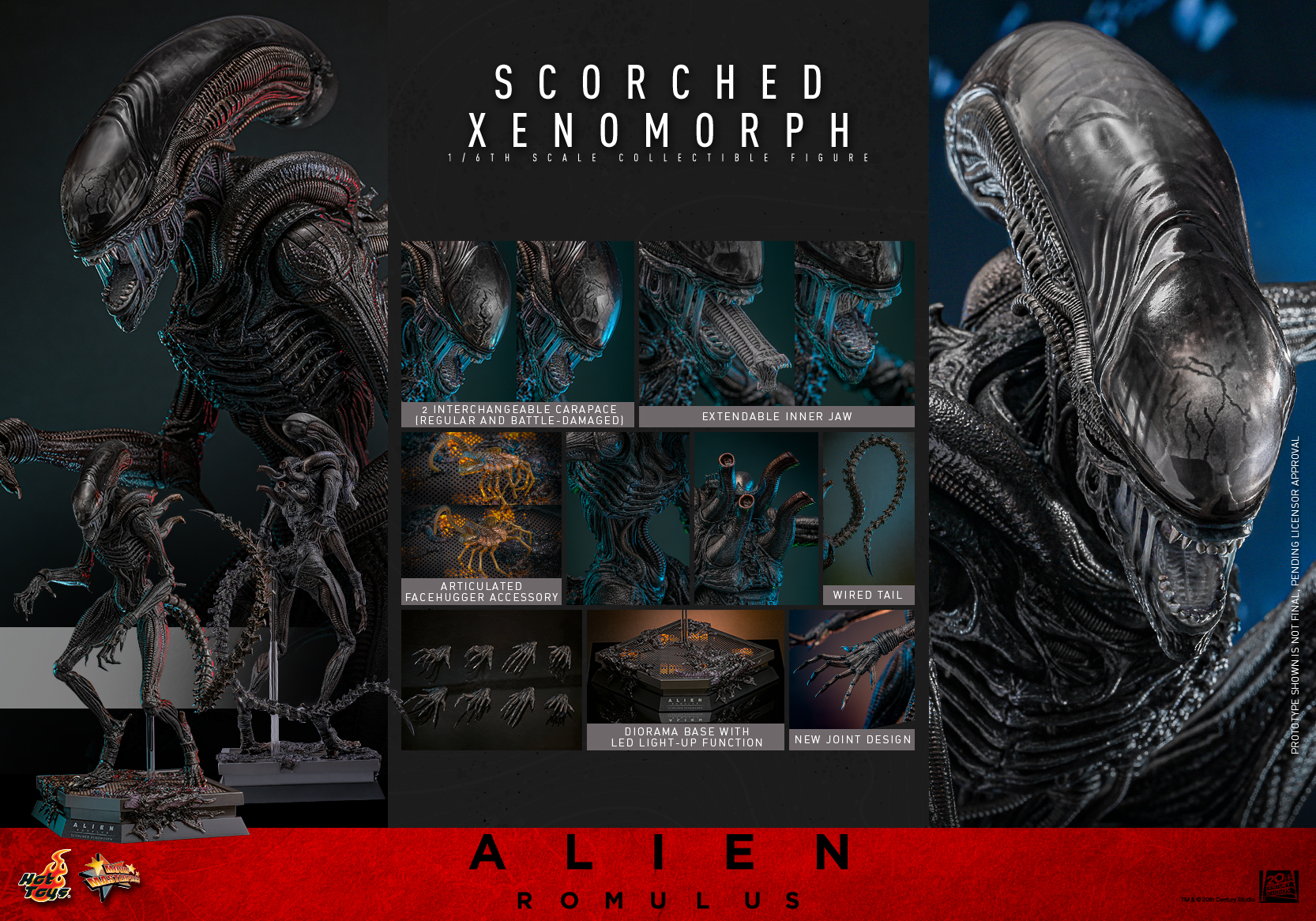 Hot Toys MMS784 Alien: Romulus - Scorched Xenomorph