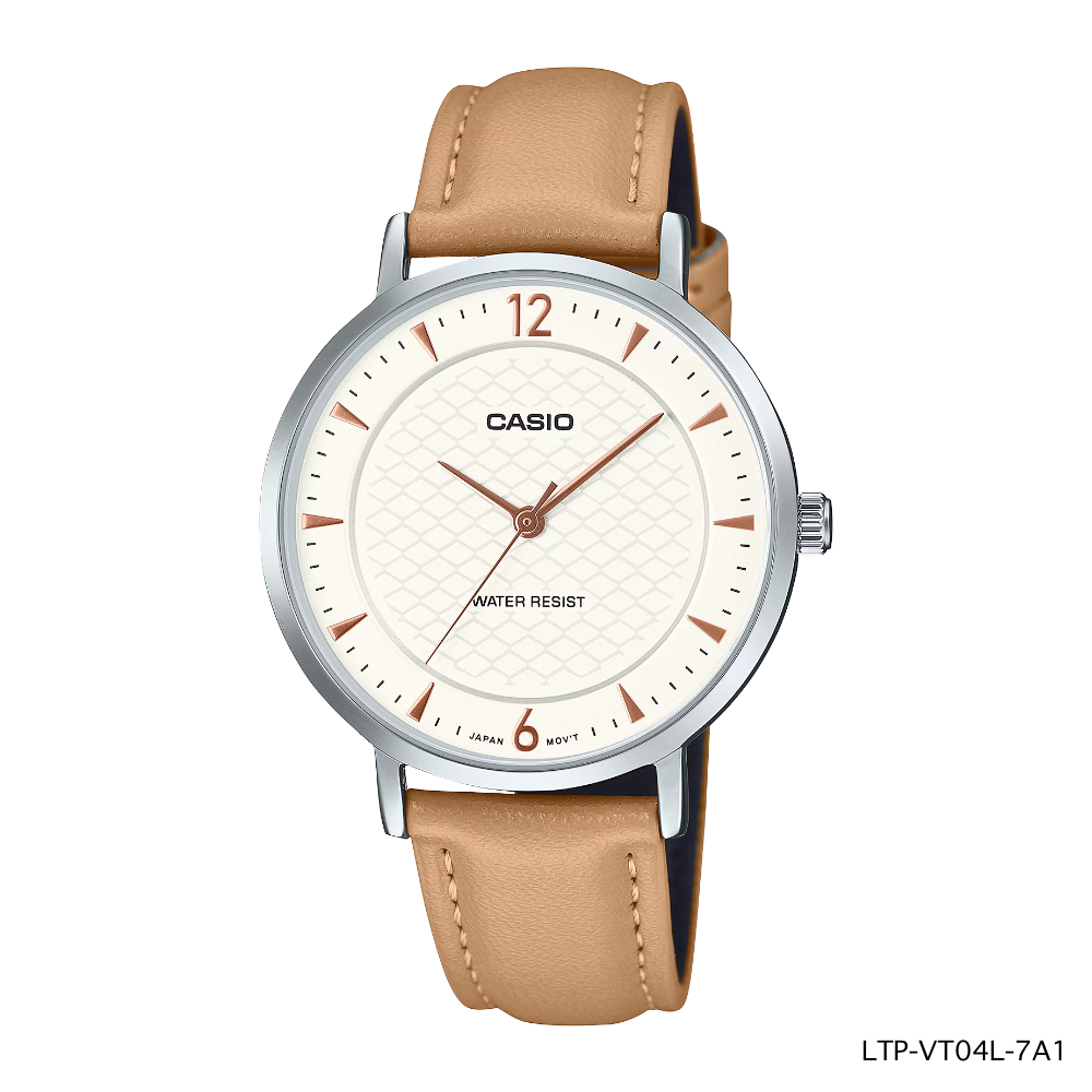 CASIO นาฬิกาข้อมือผู้หญิง รุ่น LTP-VT04D-4A LTP-VT04D-7A LTP-VT04D-1A LTP-VT04D-1A LTP-VT04D-2A LTP-VT04L-7A1 LTP-VT01L-7A2