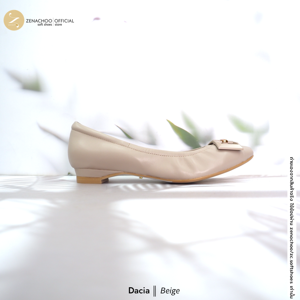 รองเท้าคัชชูหัวมน หนังแกะแท้ ทรงFlat หนังแกะนิ่ม Dacia flat สูง 1 นิ้ว ใส่สบาย ทรงปกติ เปลี่ยนไซซ์ได้ ไม่รับคืนสินทุกกรณี