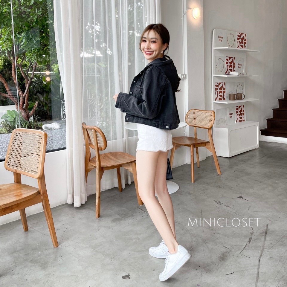 เสื้อยีนส์มีฮู้ด แจ็คเก็ตยีนส์ผู้หญิง