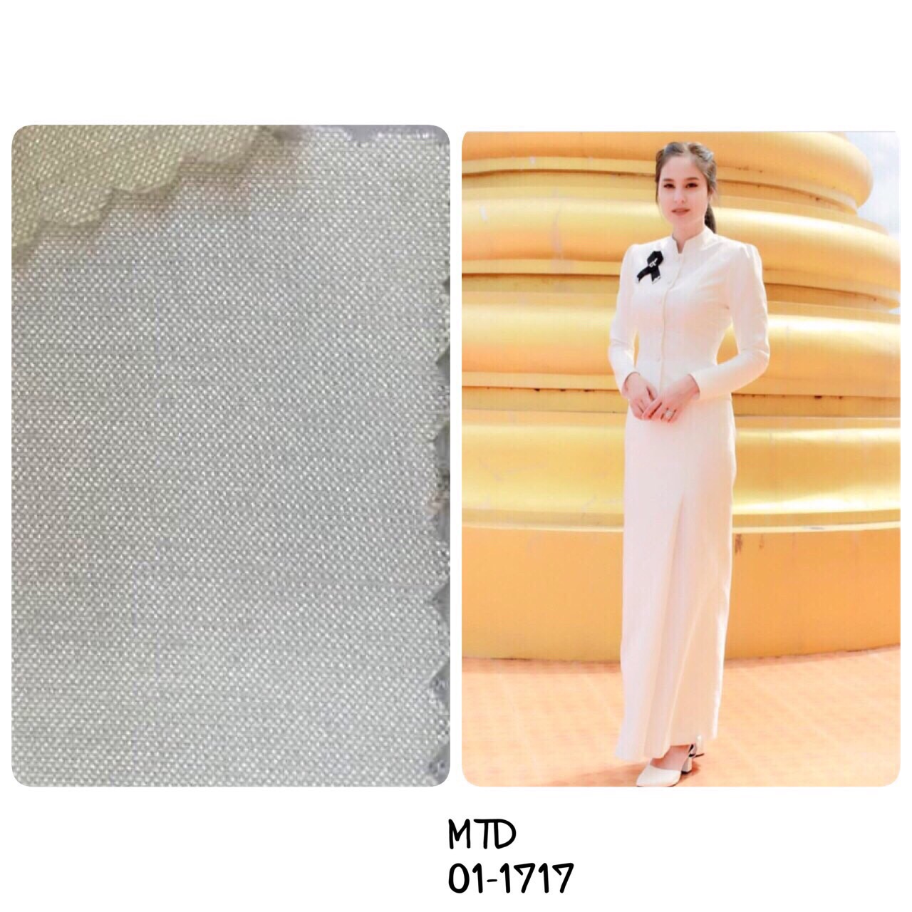 พร้อมส่ง ชุดจิตรลดา สีขาวครีม แบบคุณขวัญใส่ ( *เฉพาะไซส์ L )