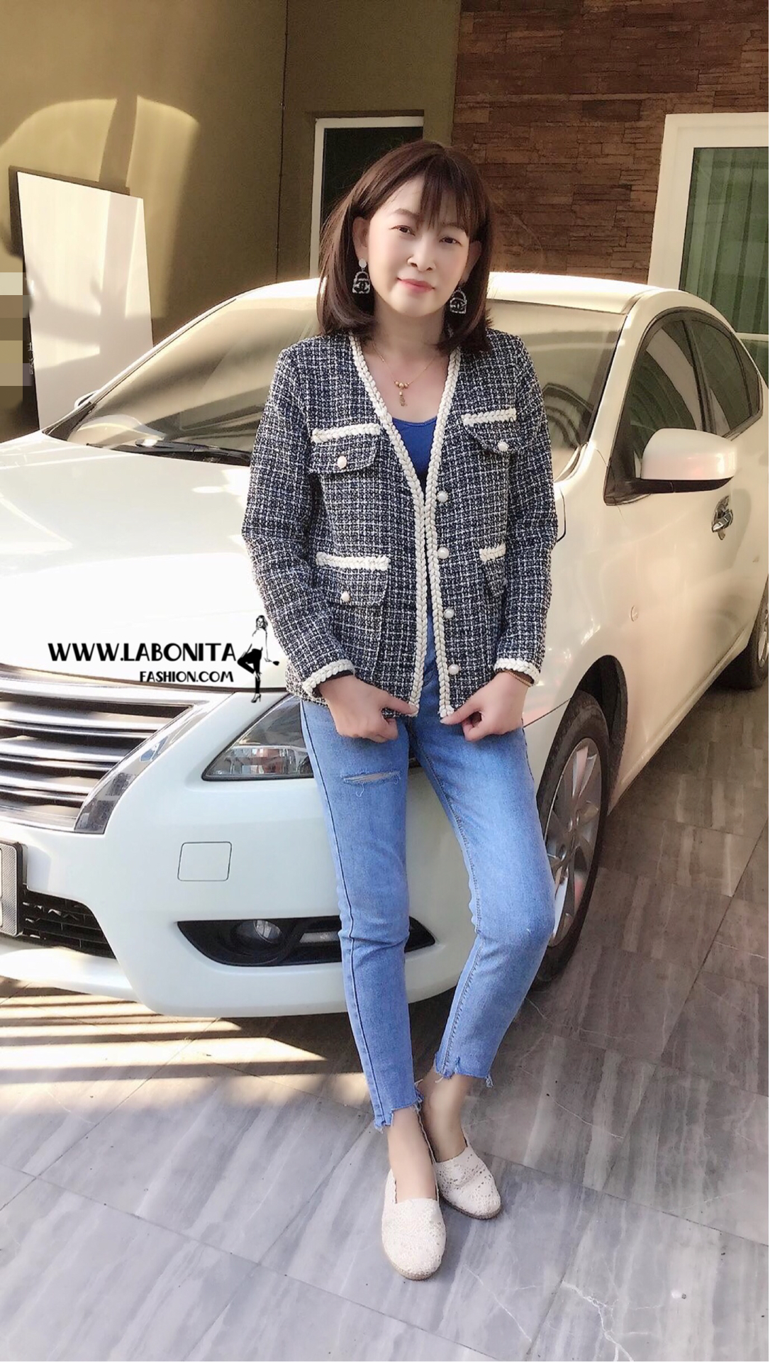 เสื้อคลุมผ้าทวีตสไตล์ชาแนล เสื้อคลุมเกาหลี งานเกรดPremium