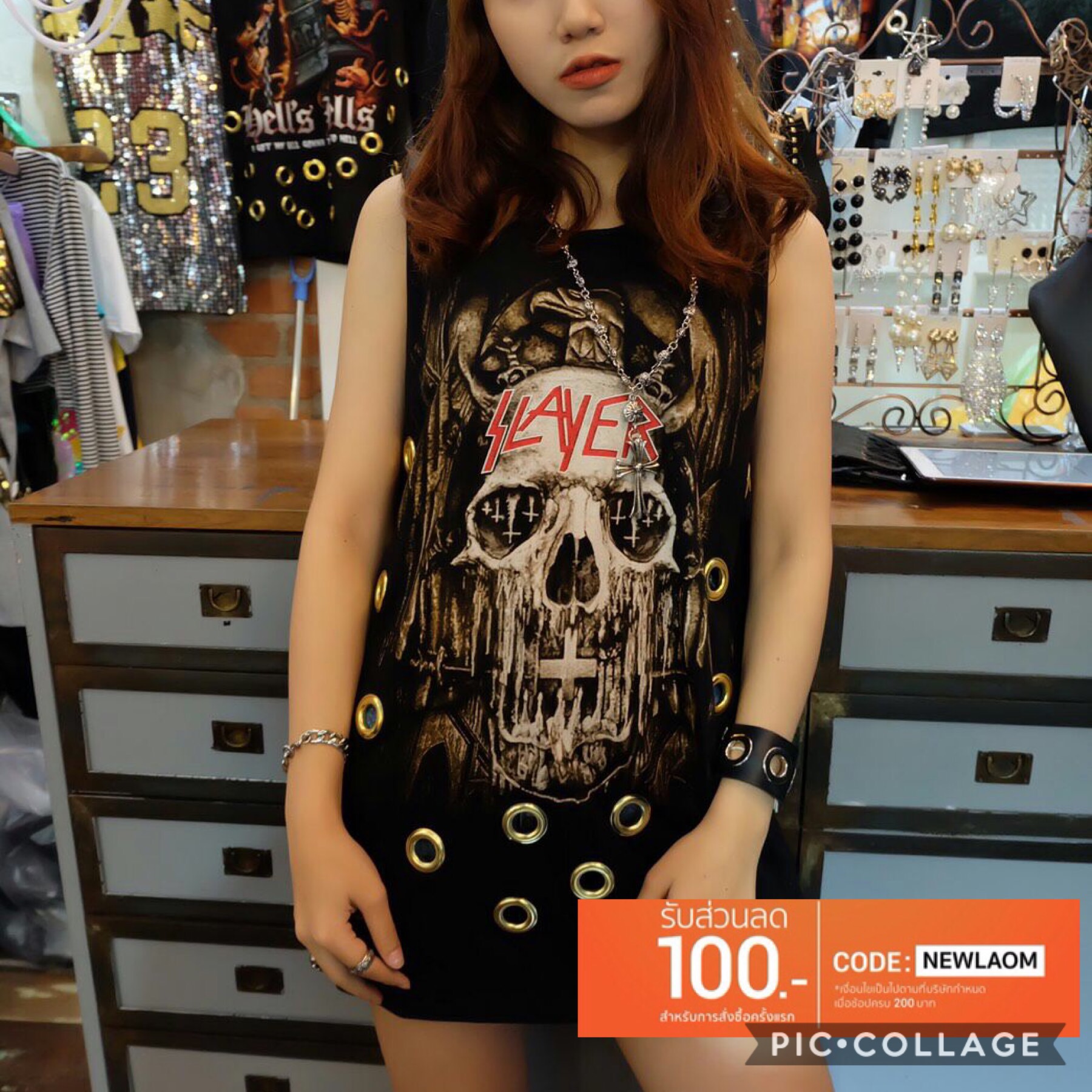 เสื้อลายกระโหลก เสื้อยืดตัวใหญ่ ใส่ได้ทั้ง ผู้หญิง/ผู้ชาย