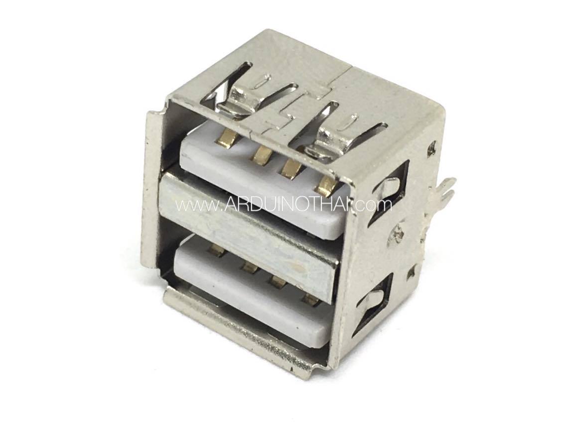 2.0 USB Connector Adapter A/F 180 Degree Double USB Socket