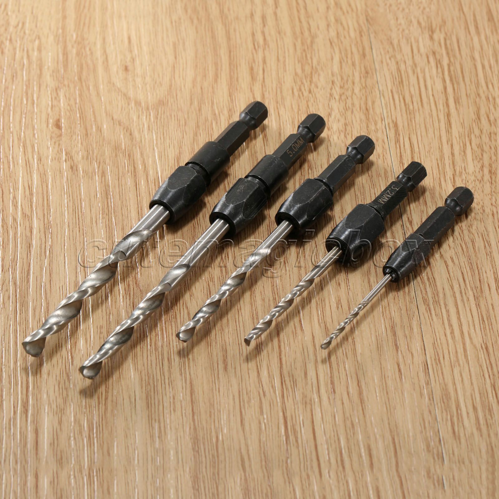 DT04 ชุดแปลงดอกสว่านเป็นแกนหกเหลี่ยม สำหรับสวมเร็ว 5 ดอก 2-6 มิล