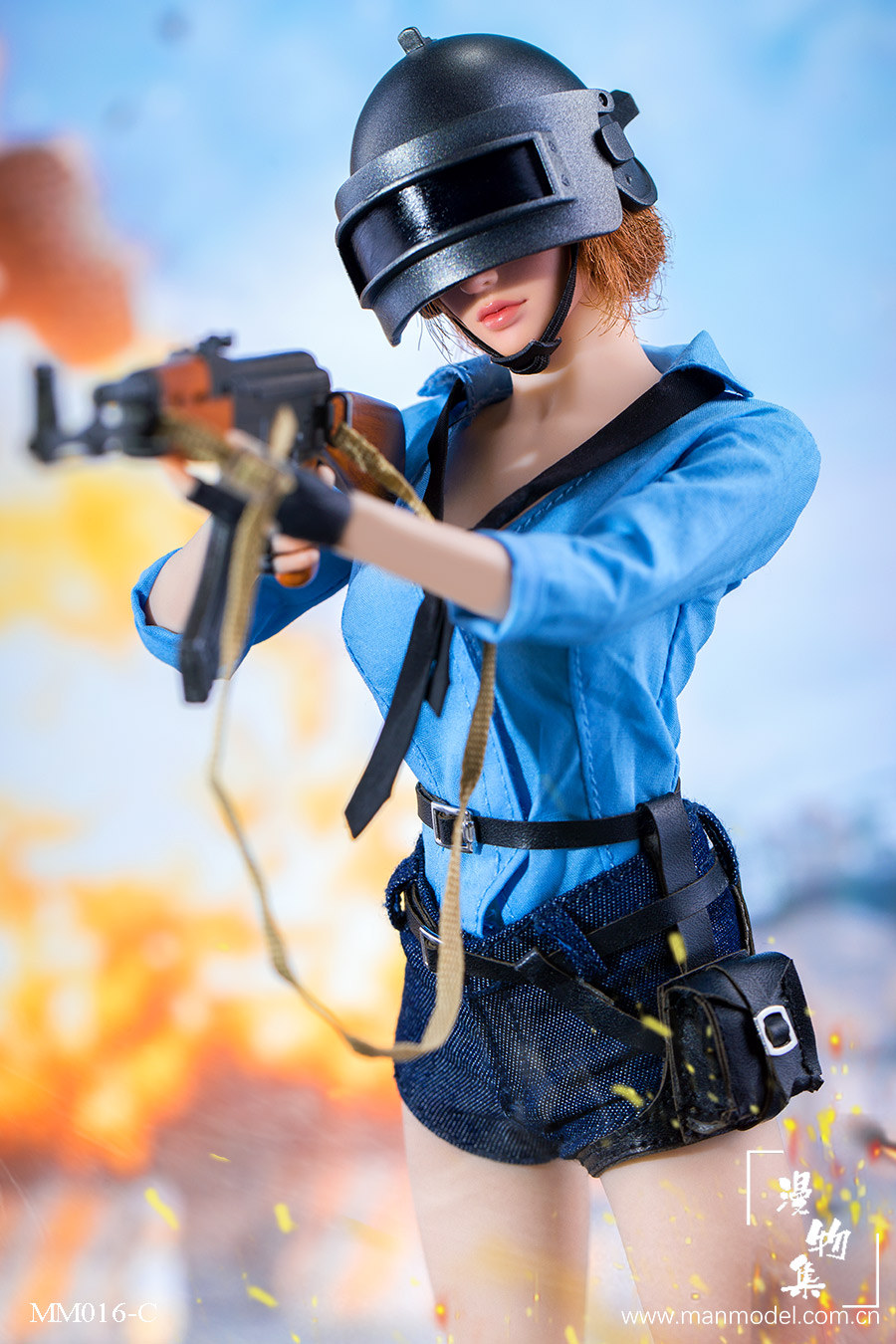 Manmodel MM016-A, MM016-C Chicken Dinner Female Combat Suit (Dark Blue)/(Light blue)
