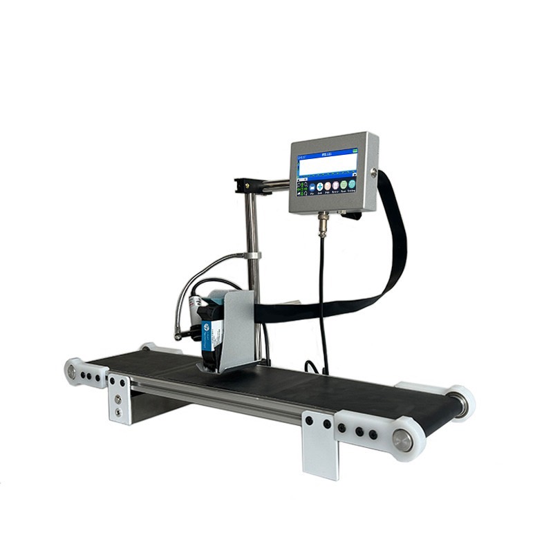 เครื่องพิมพ์วันที่ผลิต วันหมดอายุ แบบตลับหมึก หน้าจอ 5 นิ้ว พร้อม Mini Conveyor