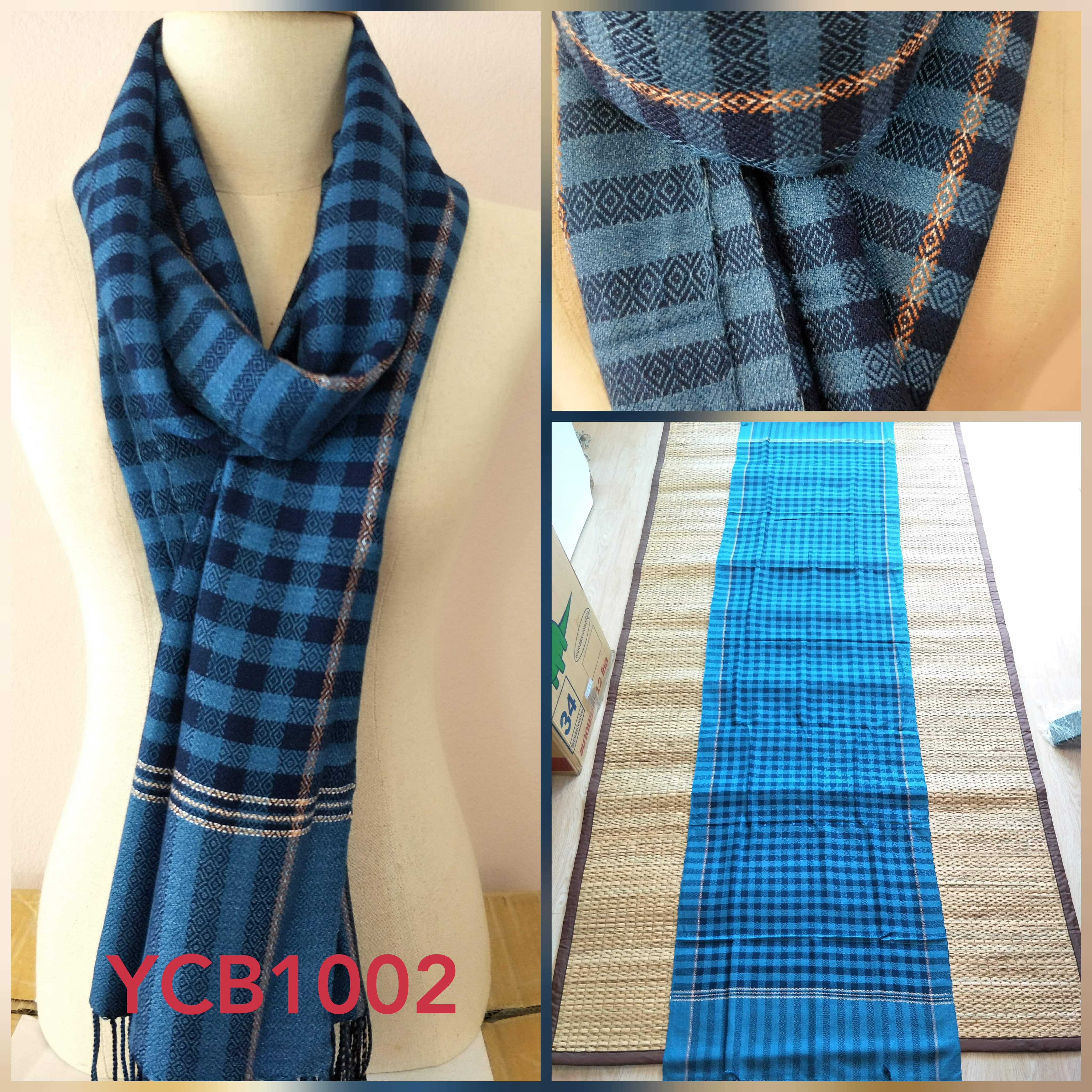 ผ้าคลุมไหล่ย้อมคราม ทอมือ พร้อมกล่องผ้าไหม Thai Indigo Hand-woven Shawls
