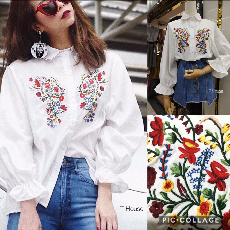 Korea Fairy shirt เสื้อเชิ้ตสีขาว คอหยักๆ เสื้อเกาหลีสวยๆ เสื้อผ้างานดีมีป้าย สไตล์เซเลบใส่ ตัวนี้งานป้ายเกาหลีเลยนะจ๊ะ