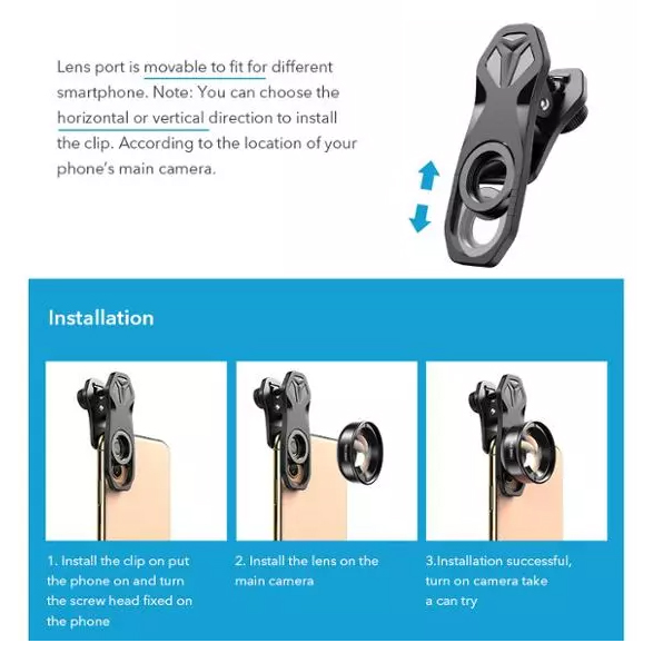 เลนส์มือถือ เลนส์มาโคร Max Macro 105 mm ซูมถ่ายพระเครื่อง คิ้ว ขนตา เล็บมือ ดอกไม้ แมลง ถ่ายวิดีโอได้