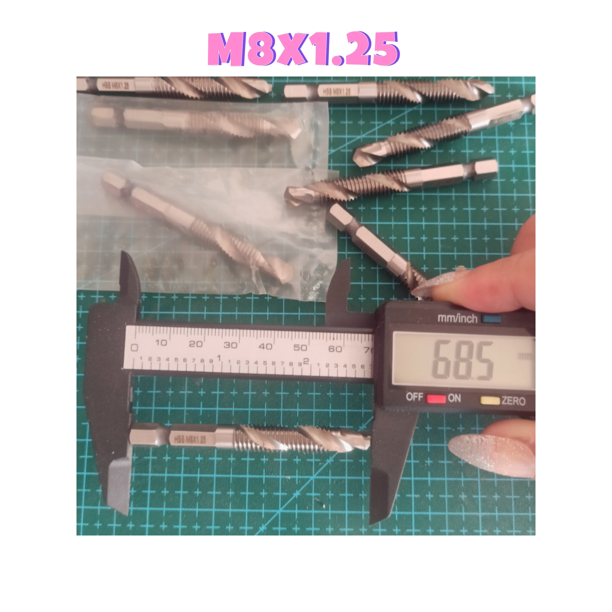 ดอกต๊าปเกลียว / ดอกเจาะสำหรับทำเกลียว HSS M8x1.25