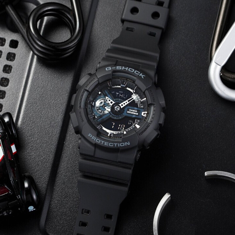 นาฬิกาข้อมือ Casio G-shock อะนาล็อก-ดิจิตอลมาตรฐาน GA-110 Series รุ่น GA-110-1B