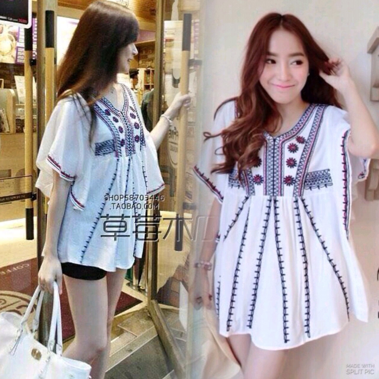 เสื้อโบฮีเมียน ลายนี้ฮอตฮิตตลอกกาลคร้าาาา เสื้อโบฮีเมียนทรงสวยใส่สบายลายปักแน่น ใส่คู่กับขาสั้นเดินชิวๆในวันสบายๆ