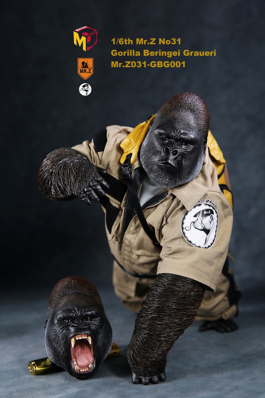 Mr.Z MRZ031-GBG001, 002 Animal Model - Gorilla Beringei Graueri (Black&White)