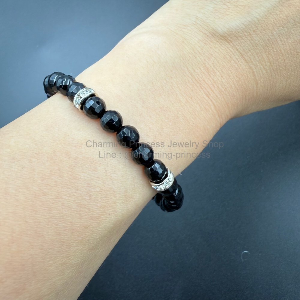 Black Onyx โอนิกซ์เจียรเหลี่ยมวิ้งวิ้ง 6 มม ปกป้องคุมครองจากผู้ที่ไม่หวังดี