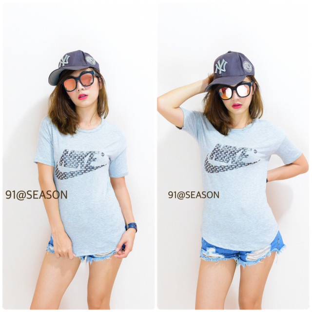 เสื้อยืดผู้หญิงแบรนด์ตามรูป คอกลม เนื้อผ้าเรย่อนนำเข้า ใส่ชิวๆ สบายๆ แมชได้หลายสไตล