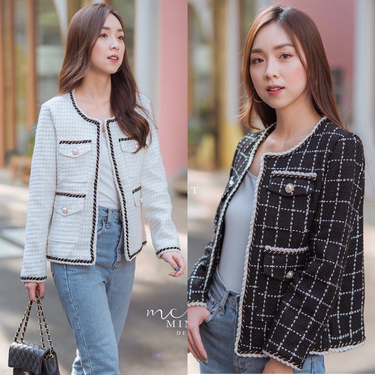 เสื้อคลุมผ้าทวีต สวยหรูดูดี มีให้เลือก 2 สีค่ะ