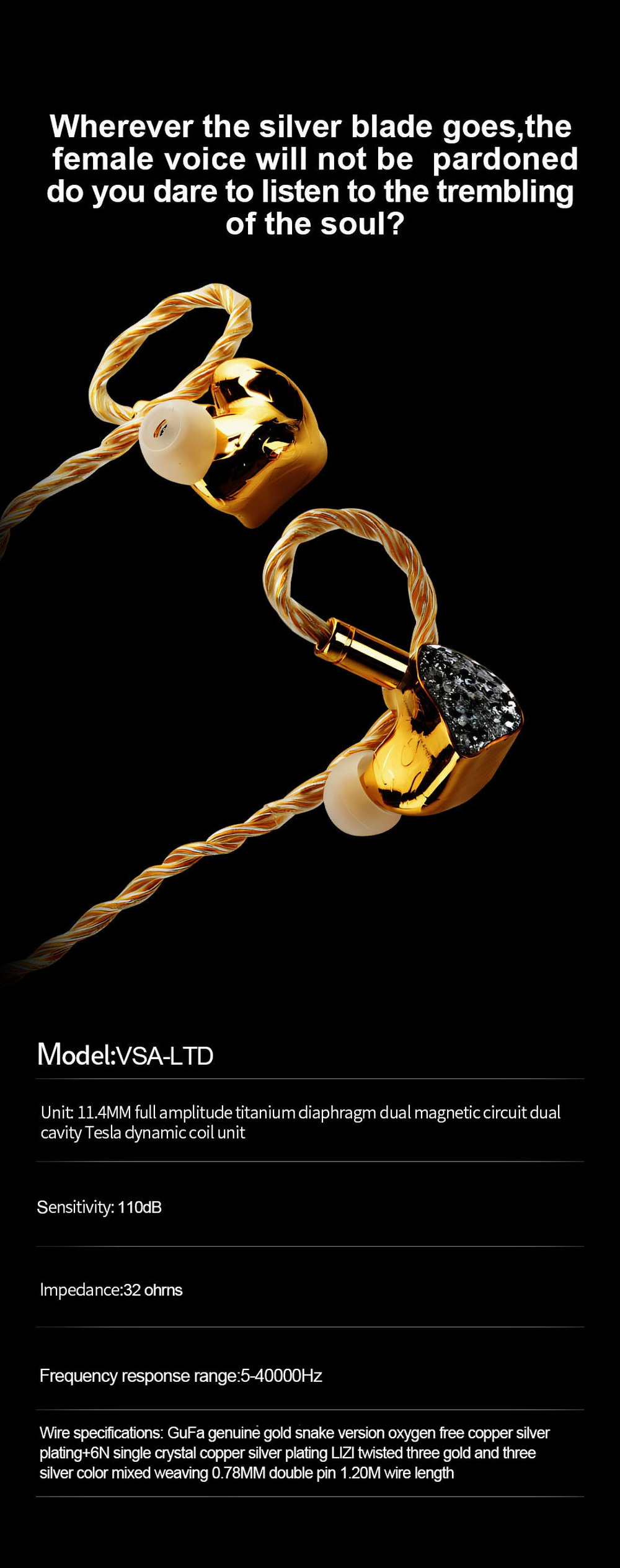 Ear Acoustic Audio VSA LTD หูฟัง IEMs ไดรเวอร์ Dynamic ไดอะแฟรมชุบไทเทเนียม ประกันศูนย์ไทย