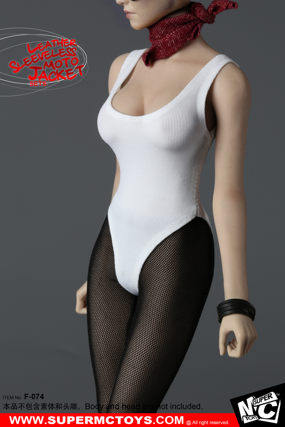 SuperMCTOYS F-074 Leather Sleeveless Moto Jacket Sets