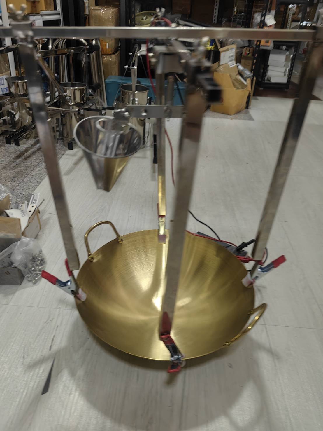 ES27 เครื่องโรยฝอยทองพร้อมกระทะทองเหลือง ไฟ 220V น้ำหนักเบา พกพาสะดวก