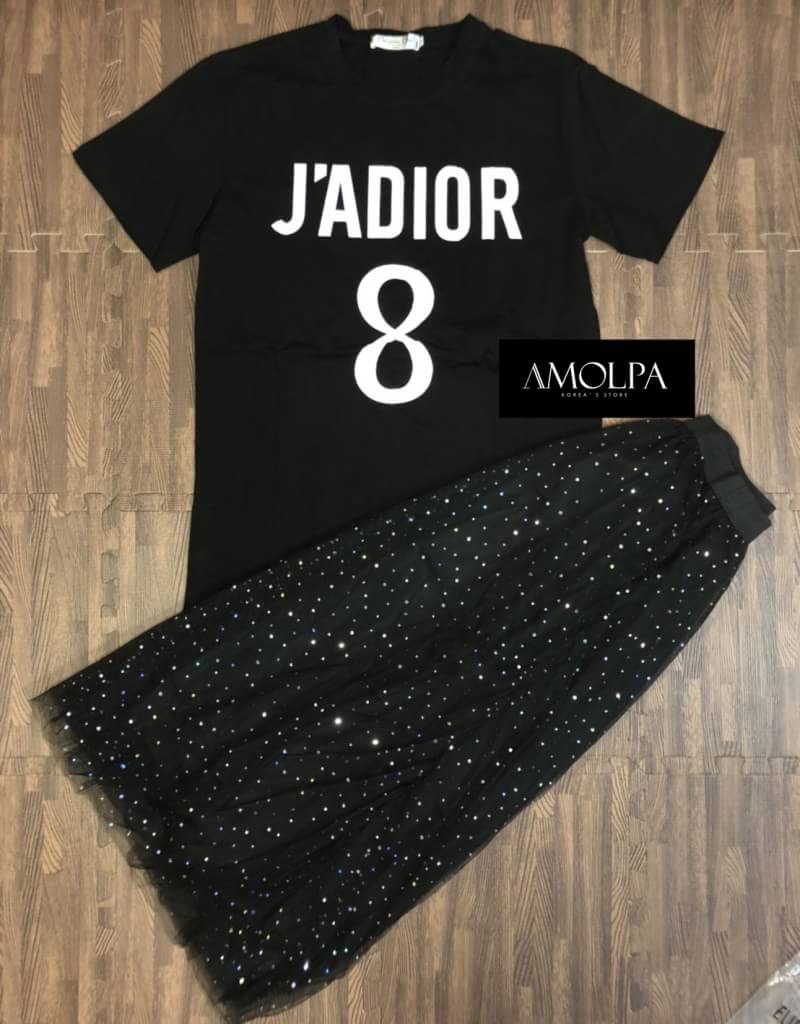 ชุดเซ็ทเสื้อยืดDior กระโปรงยาว