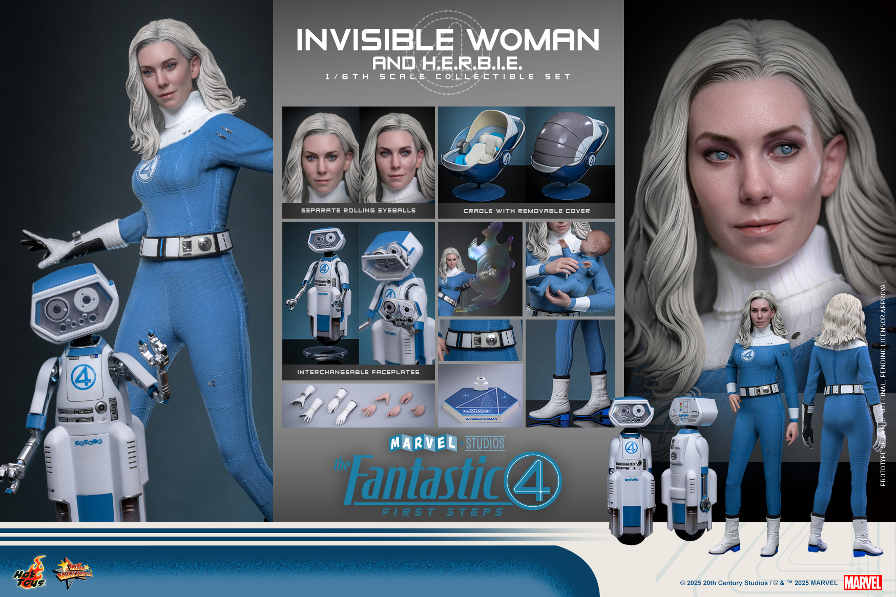 Hot Toys MMS824 The Fantastic Four: First Steps - Invisible Woman and H.E.R.B.I.E.