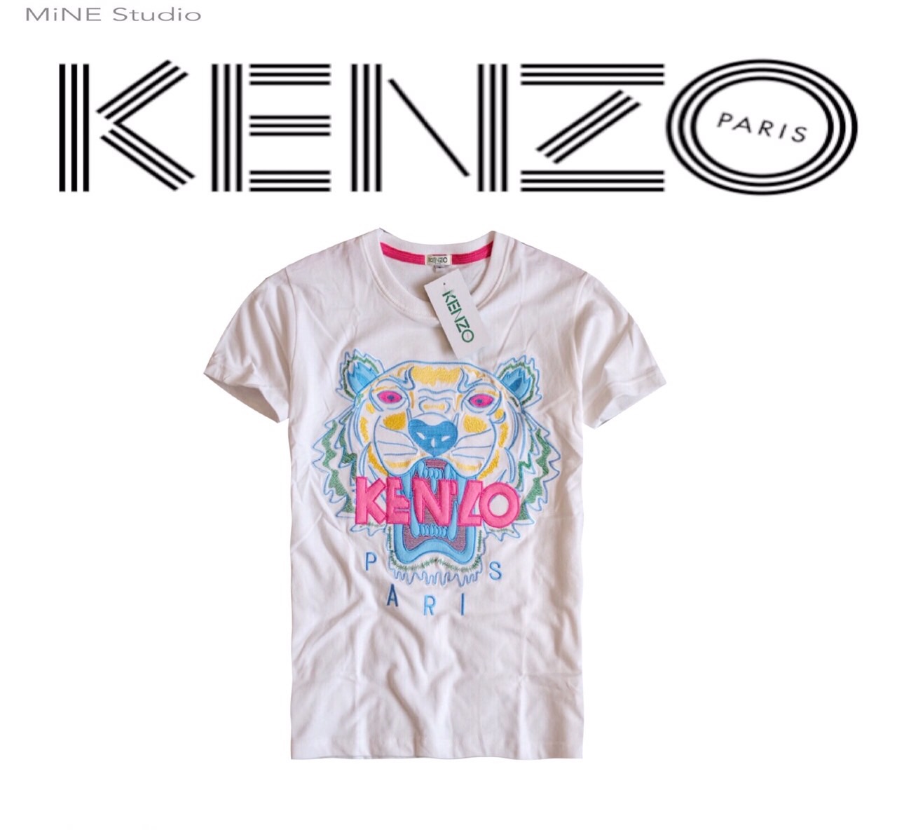 เสื้อยืด KENZO เสื้อยืดงานปักหน้าเสือใหญ่ KENZO