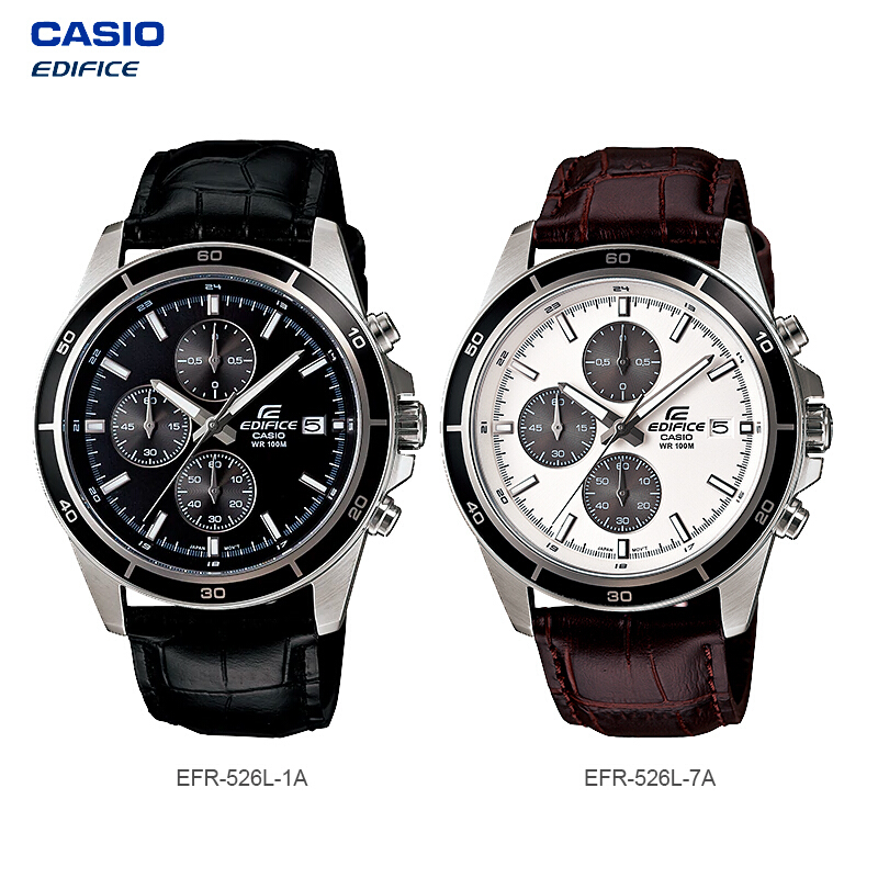 นาฬิกาข้อมือ Casio Edifice Chronograph รุ่น EFR-526L สายหนัง Series EFR-526 EFR-526L-1A EFR-526L-7A