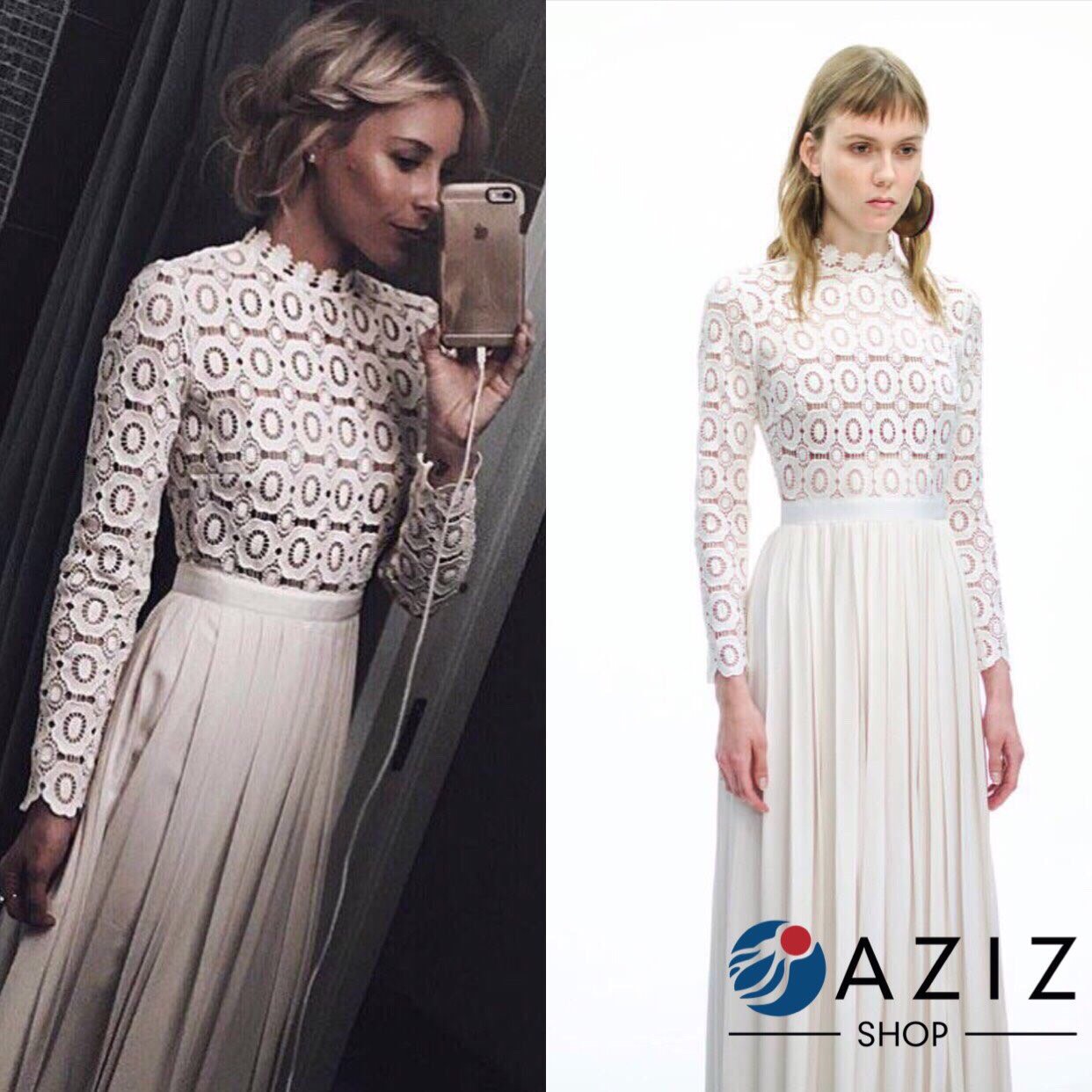 มาเพิ่มค้ะ!! เสื้อแขนยาวลูกไม้ฉลุ Self Portrait ดีไซน์คอลูกไม้ระบายน่ารัก แขนยาวจั้มข้อมือ คัตติ้งเนี้ยบ ซิปรูดหลัง แบบเก๋มากค่ะ (ดาราเซเลปใส่กันตรึม)