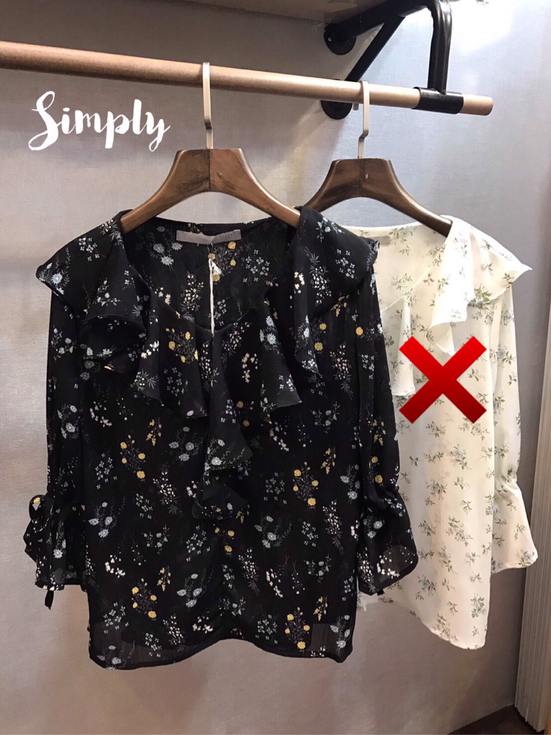 เสื้อชีฟองลายดอก คอระบาย ผ้าชีฟองเนื้อดีมว๊ากกก