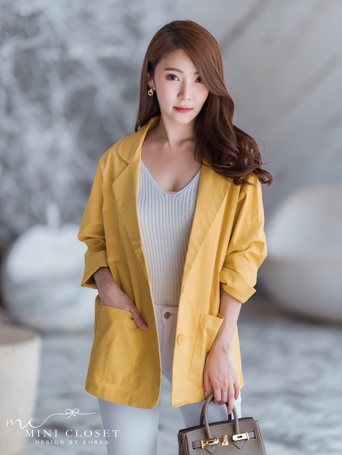 Blazer เบลเซอร์ เสื้อสูทสไตล์เกาหลี ทรงสวยผ้าลินินรีดง่าย