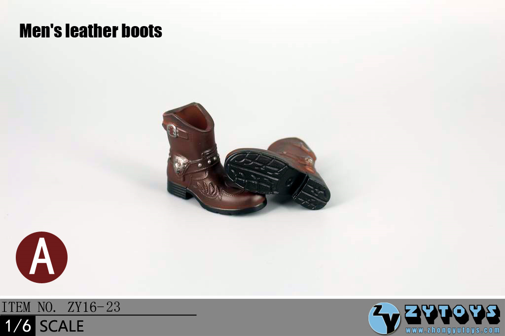 ZY Toys ZY16-23A Men's Leather Boots Black