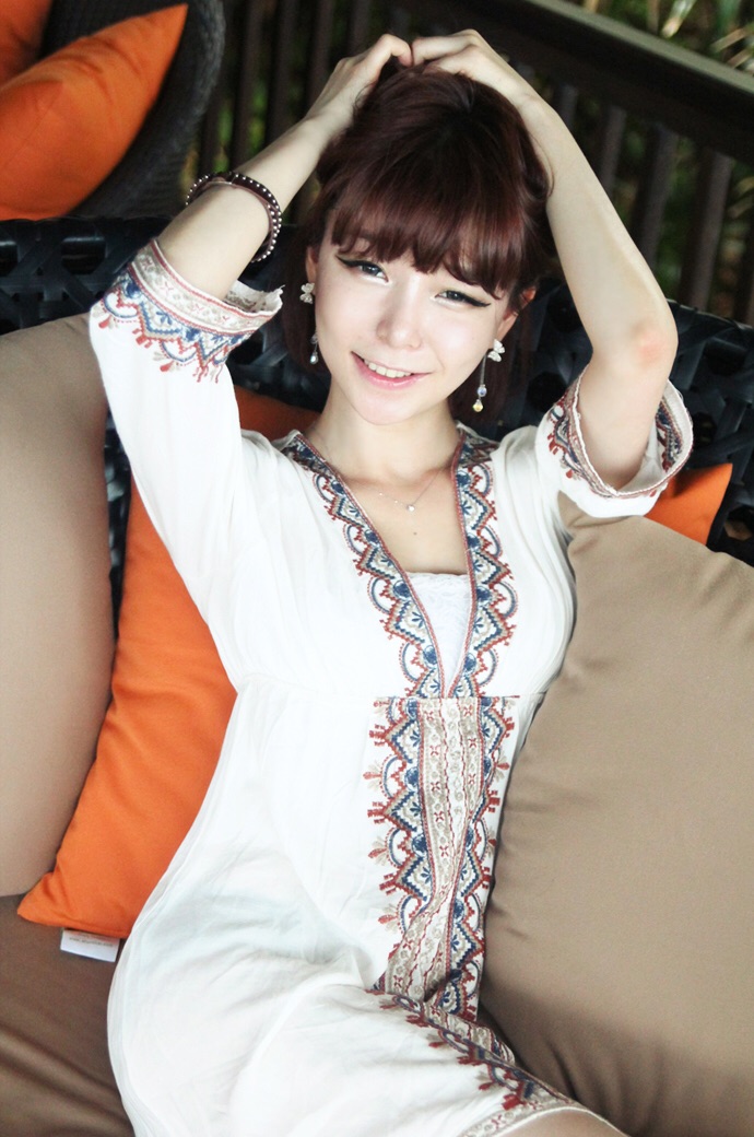 Minidress ปักลายสไตล์โบฮีเมียน ✅ครบสี