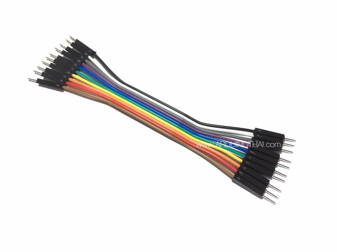 Jump Wire สายจั๊ม ผู้-ผู้ (Male to Male) ยาว 10 cm. จำนวน 10 เส้น สต็อกไทยส่งไว