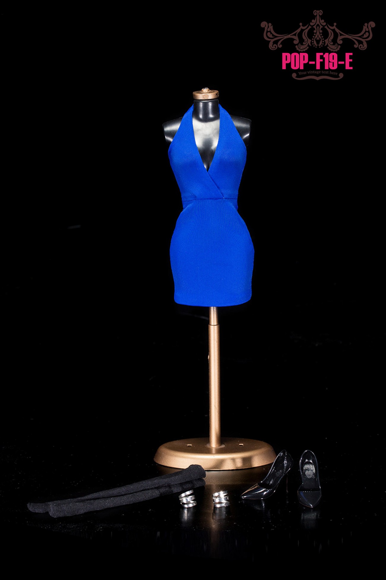 POPTOYS F19 Ladies sexy low-cute halter dress suit