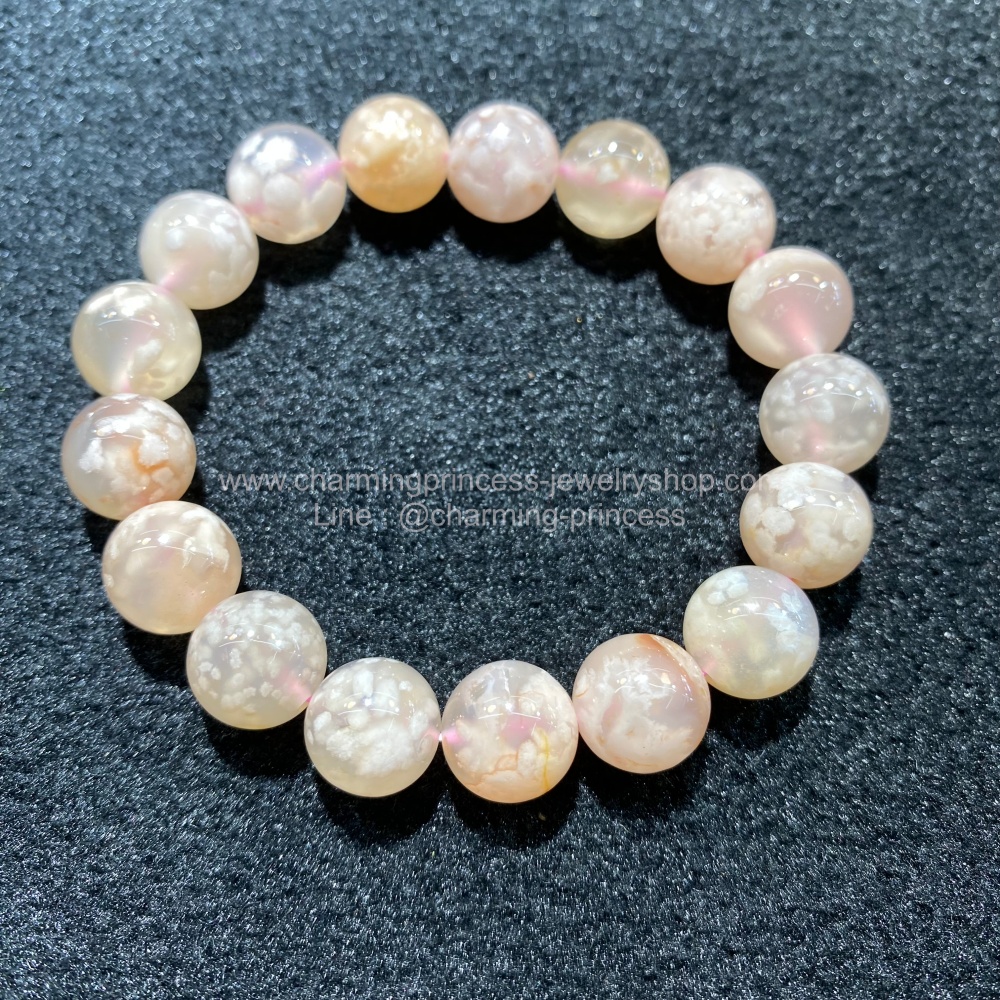 Sakura Agate ซากุระอาเกต 10 มมเป็นหินแห่งการเริ่มต้นและการเปลี่ยนแปลงครั้งใหม่