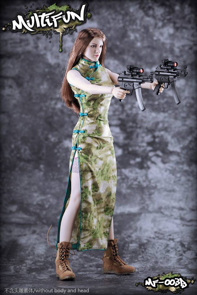 MULTIFUN MF-003A ,B ,D 1/6 Camouflage Cheongsam Set