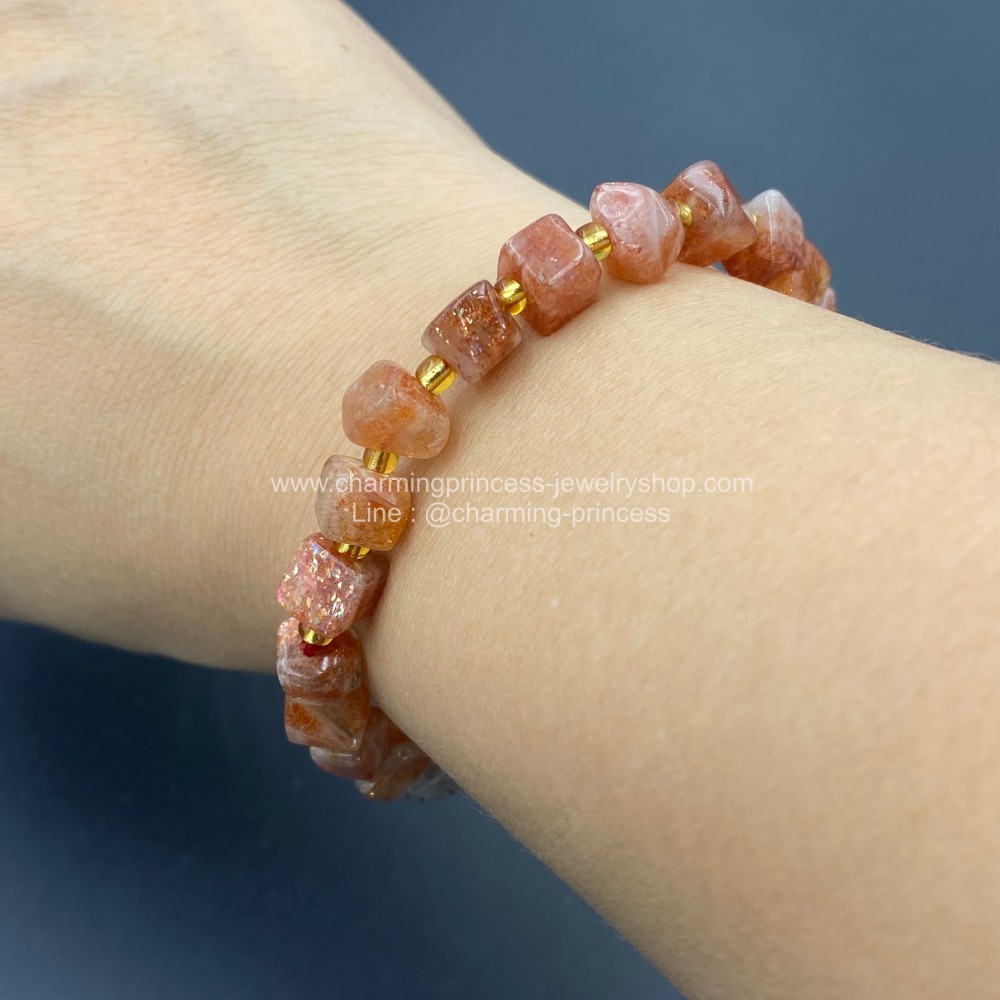 Sunstone Bead ซันสโตน สร้อยข้อมือ