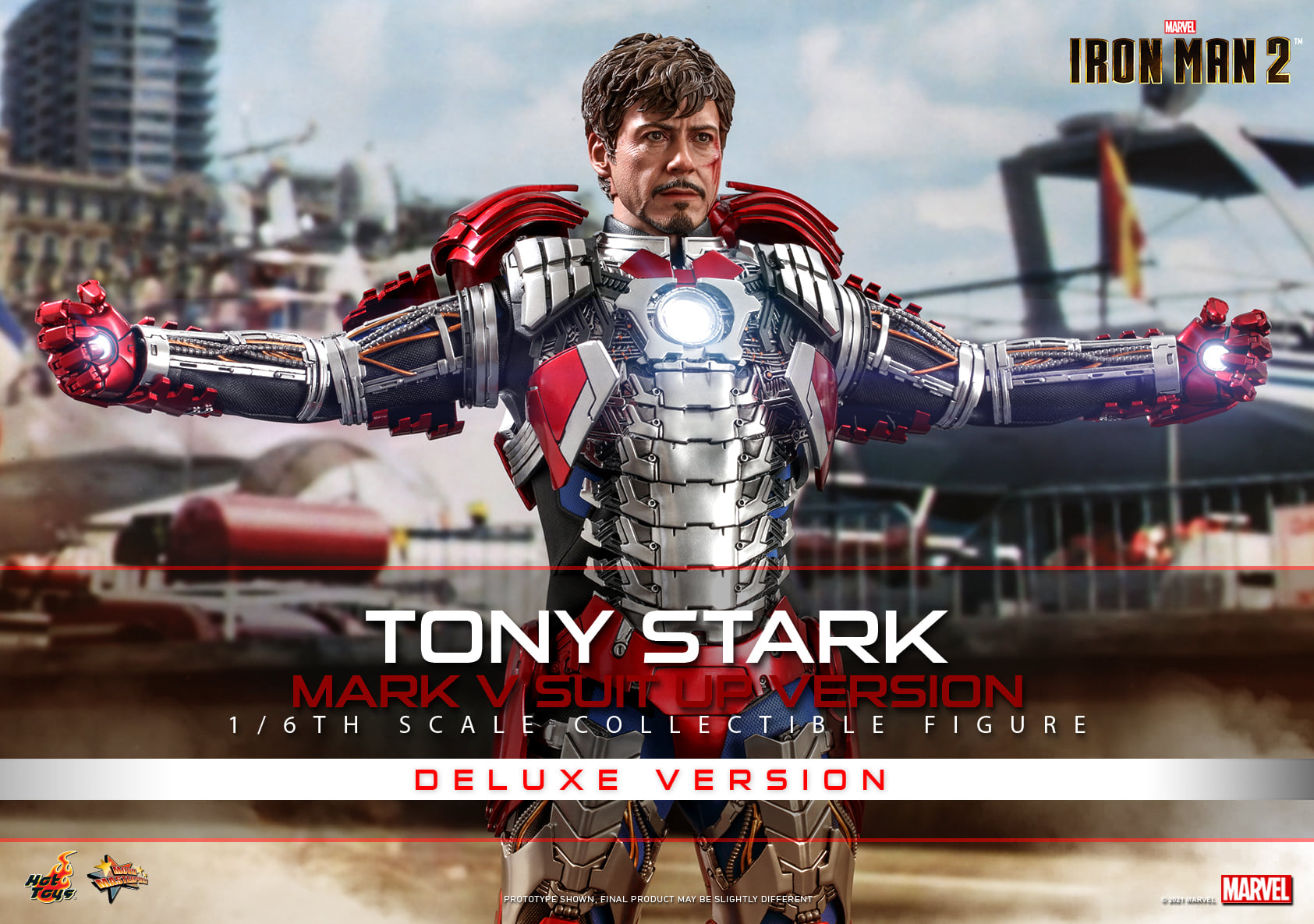 Hot Toys MMS600 1/6 Iron Man 2 - Tony Stark Mark V Suit up Version (Deluxe Version)